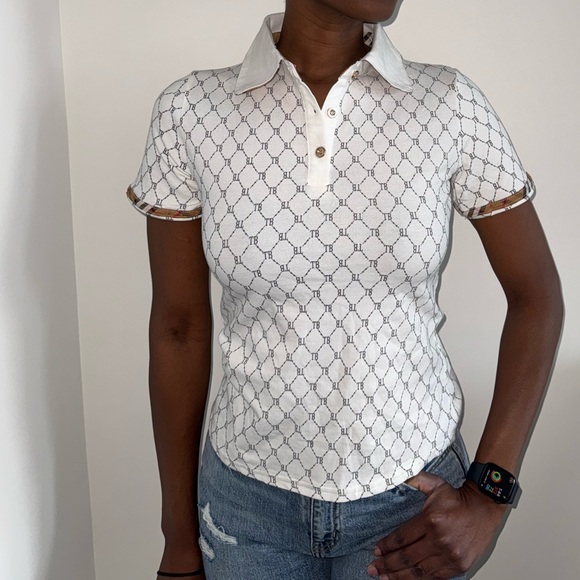 NWT Thomas Burberry Monogram Polo Shirt - Picture 3 of 12